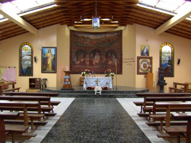 Inside the church in Salinas de Guaranda.