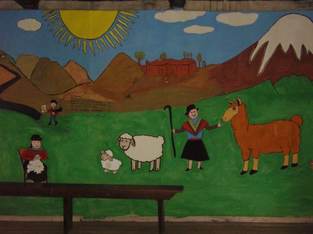 Mural at the wool shop in Salinas.