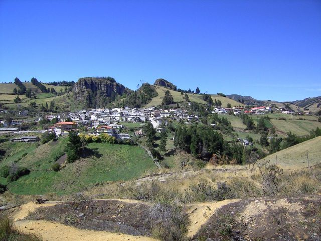 The town of Salinas de Guaranda viewed from the saltworks hillside.