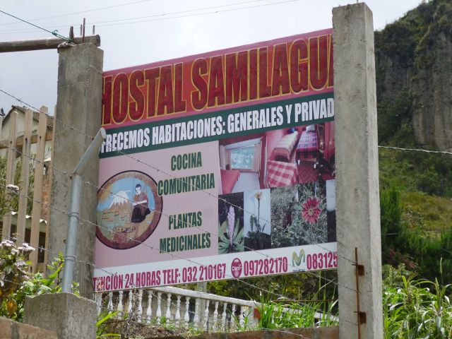 The Hostal Samilagua in Salinas de Guaranda.
