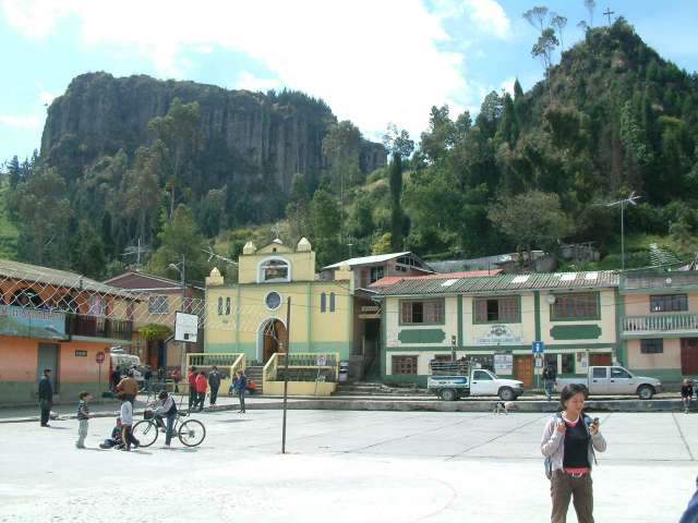 The central plaza at Salinas de Guaranda, June 2010.
